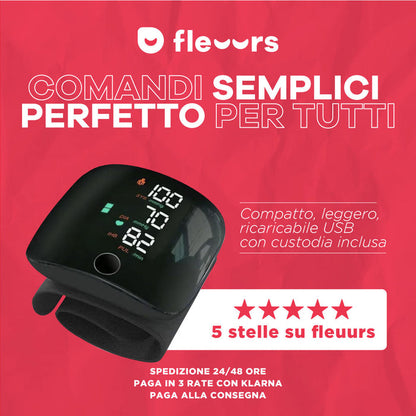 Misuratore di Pressione da Polso con Display LED Touchscreen e Voice Report Intelligente