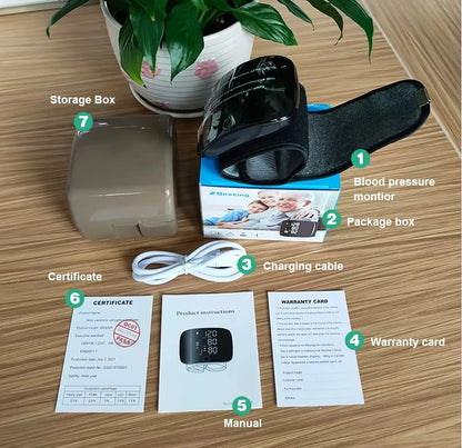 Misuratore di Pressione da Polso con Display LED Touchscreen e Voice Report Intelligente