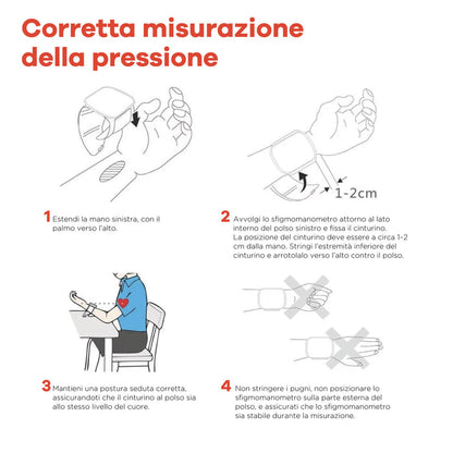 Misuratore di Pressione da Polso con Display LED Touchscreen e Voice Report Intelligente