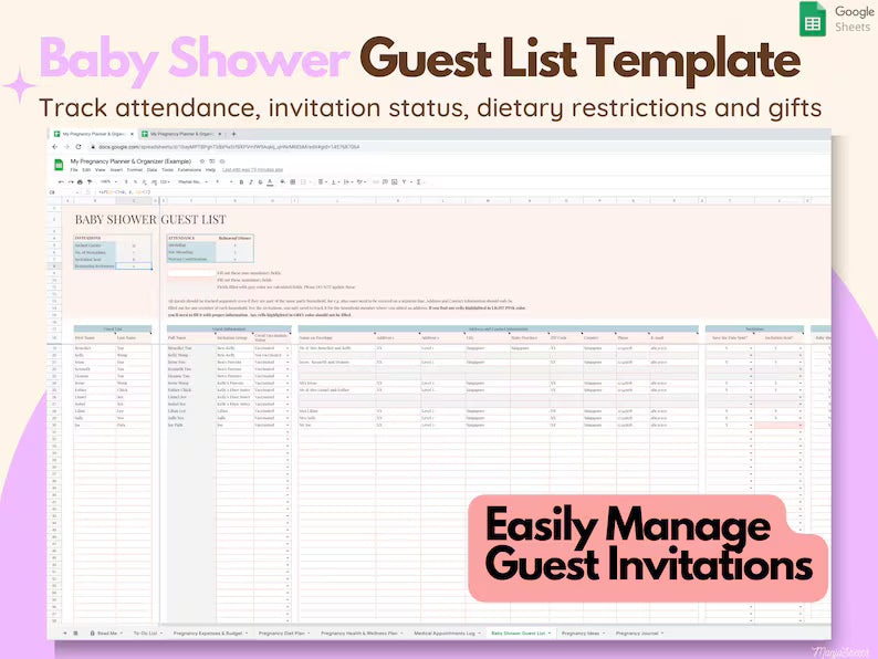 Pregnancy Planner Google Sheet