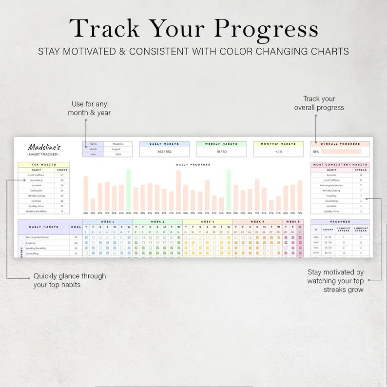 Daily Habit Tracker Spreadsheet