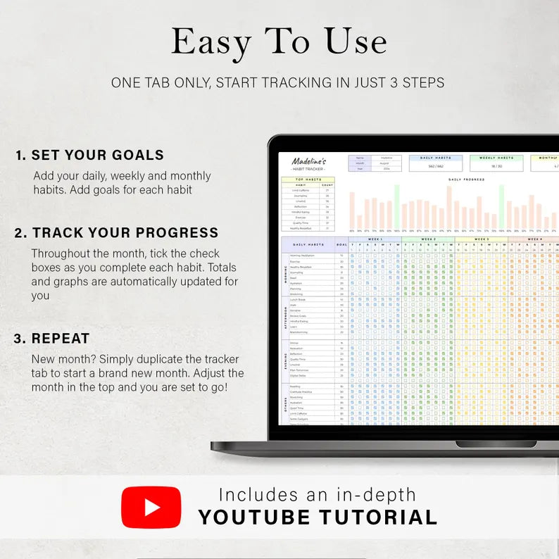 Daily Habit Tracker Spreadsheet