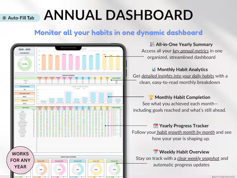Yearly Habit Tracker Spreadsheet